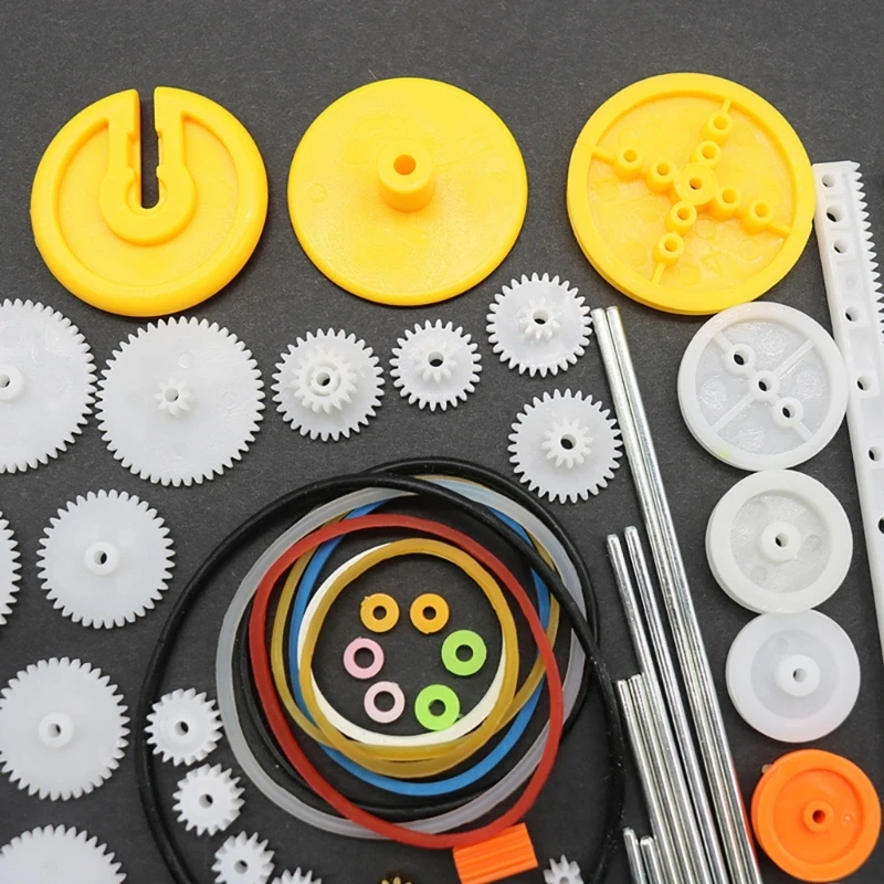 Ipiip 82 ชิ้น/เซ็ตเกียร์พลาสติก DIY ชุดอุปกรณ์เสริมสำหรับของเล่นรถหุ่นยนต์ชุดโมเดล