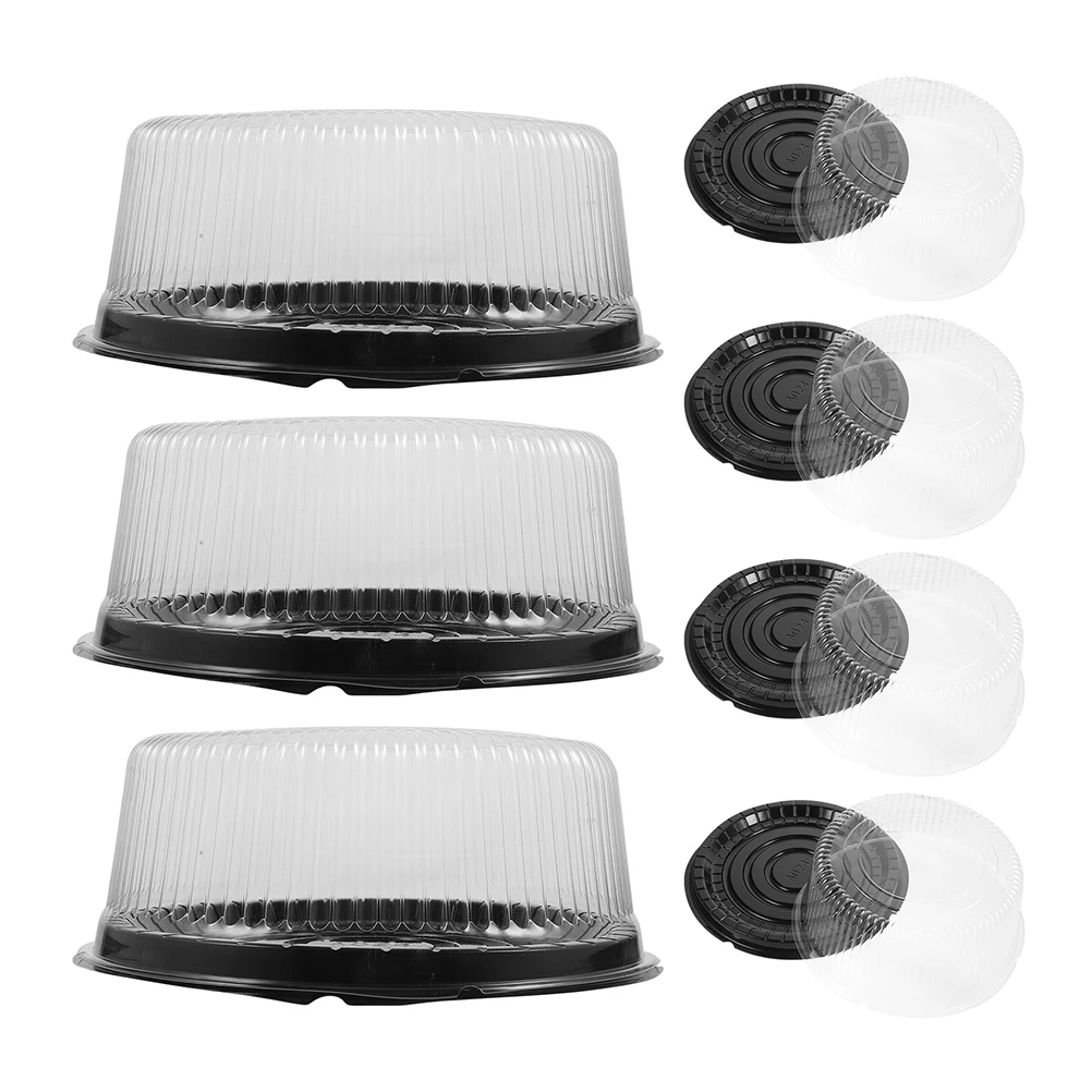 

20 Pcs Cake Boxes Round Clear Lids Reusable Plastic Lightweight Portable Storage Containers for Birthday Wedding Parties
