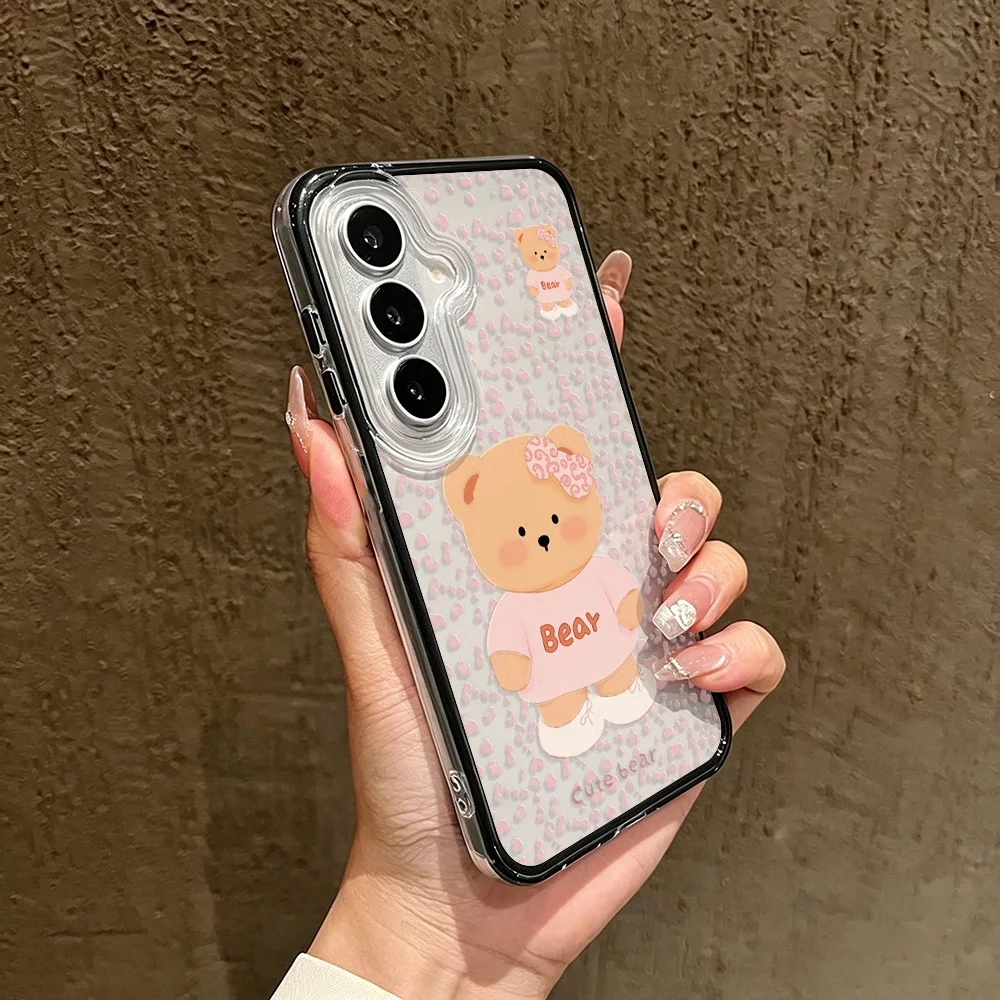 Cute Bear Two-in-one Phone Case For Samsung S25 Ultra A56 S26 Ultra A57 5G A55 A17 A07 A37 S23 A34 S24 Plus A25 TPU Capinha Caha view 4
