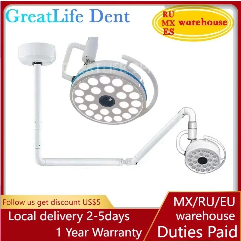 GreatLife Dent 24 bulbs 72w Pet Surgery Dental Sensor Super Brightness Ceiling Surgical Exam Shadowless Led Dental Lamp Light