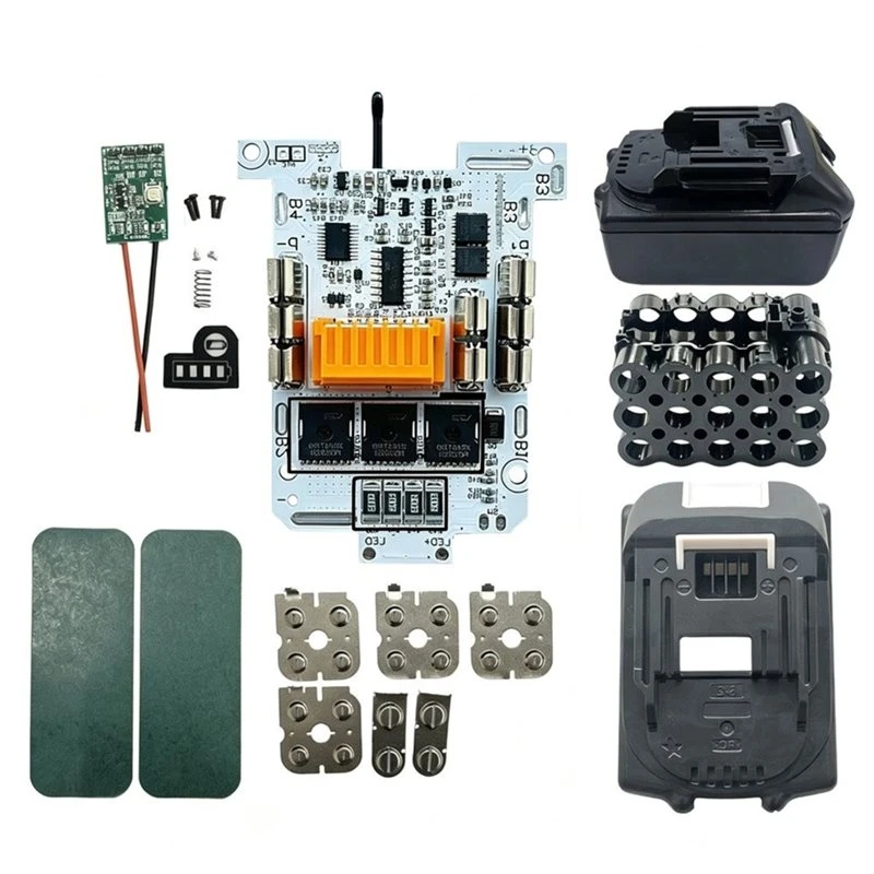 N91R-For Makita BL1860 BL1850 15X18650 BL1850 Li-Ion Battery Case Kit Fast Charging PCB Protection Circuit Board For Power Tool