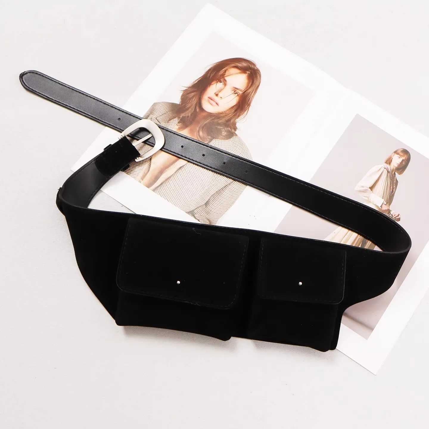 เข็มขัดคาดเอวแฟชั่นผู้หญิง หนังเทียม PU แบบรัดเอว สำหรับตกแต่งชุดเดรส รุ่น R928