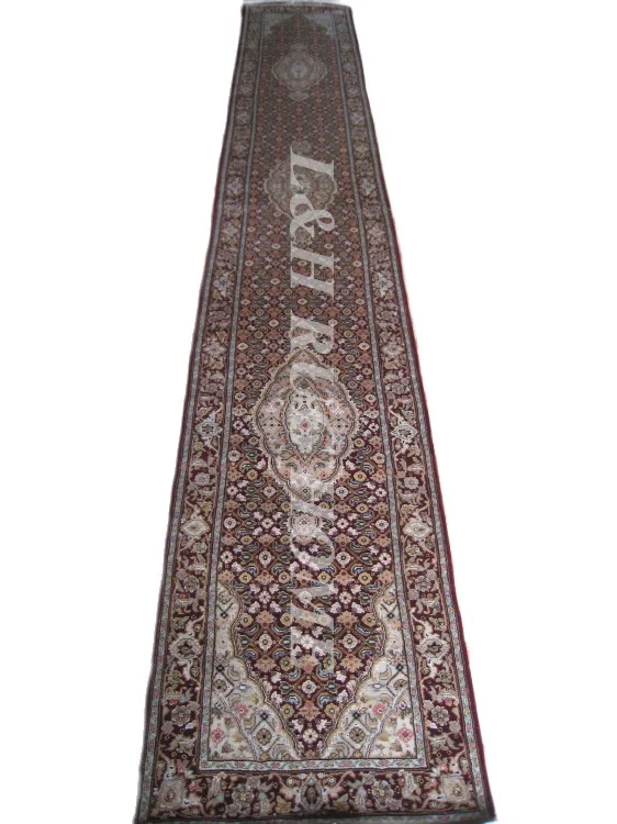

Free shipping 2.5'x14' 160 Line persian woolen carpet , hand knotted persian runner Oriental handmade Persian Rug mixed colors
