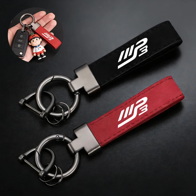 Motorcycle Suede Keychain Horseshoe Buckle Jewelry For PIAGGIO MP3 300 400 500 CNC Aluminum Motorcycle Accessories