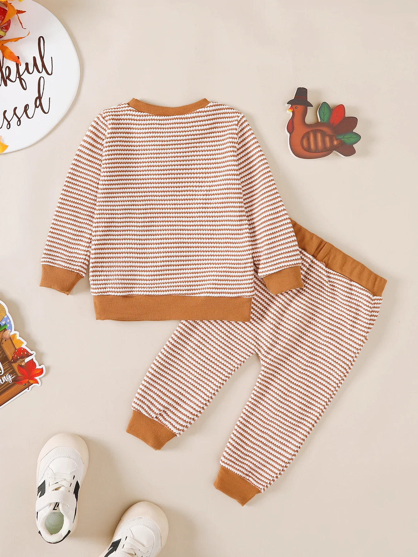 Baby Boy Spring Autumn Rooster Embroidery Outfit Long Sleeve Long Pants Set for Infants