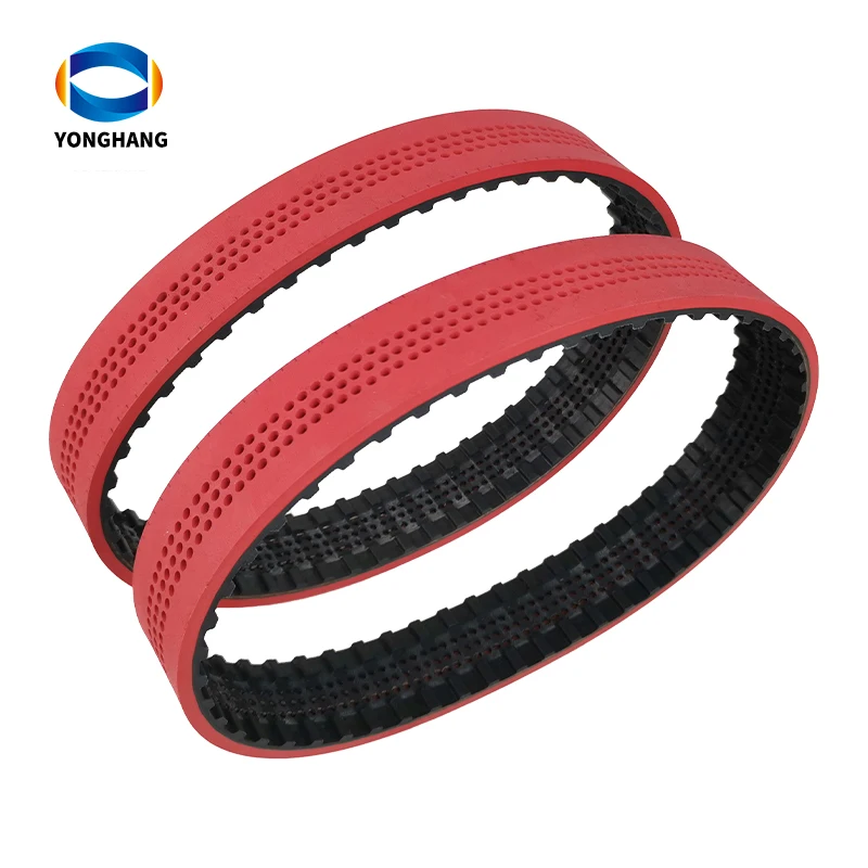 

Vacuum Coated Belt Pulling Down Timing Belts Perforated Red Rubber Affordable price In stock