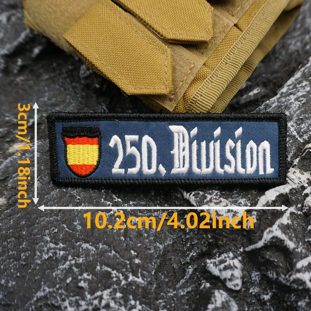 رقعة مطرزة من فرقة المشاة الإسبانية 250 مع حدود ميرو، زينة قابلة للخياطة للملابس وإكسسوارات حقيبة الظهر