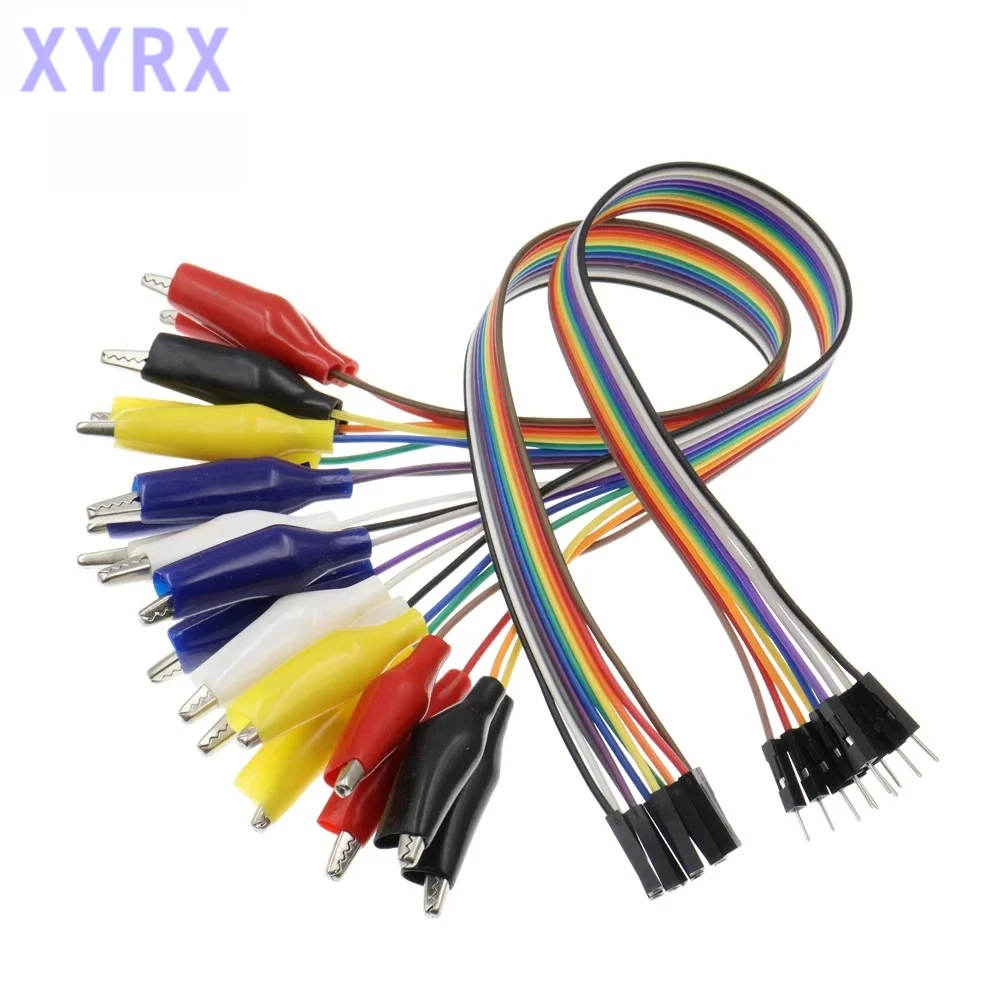 Diymore Alligator Clip To Dupont Wire 10Pin Male Crocodile Clip To Jumper Wire 10pin Female Test Lead for Arduino Raspberry Pi