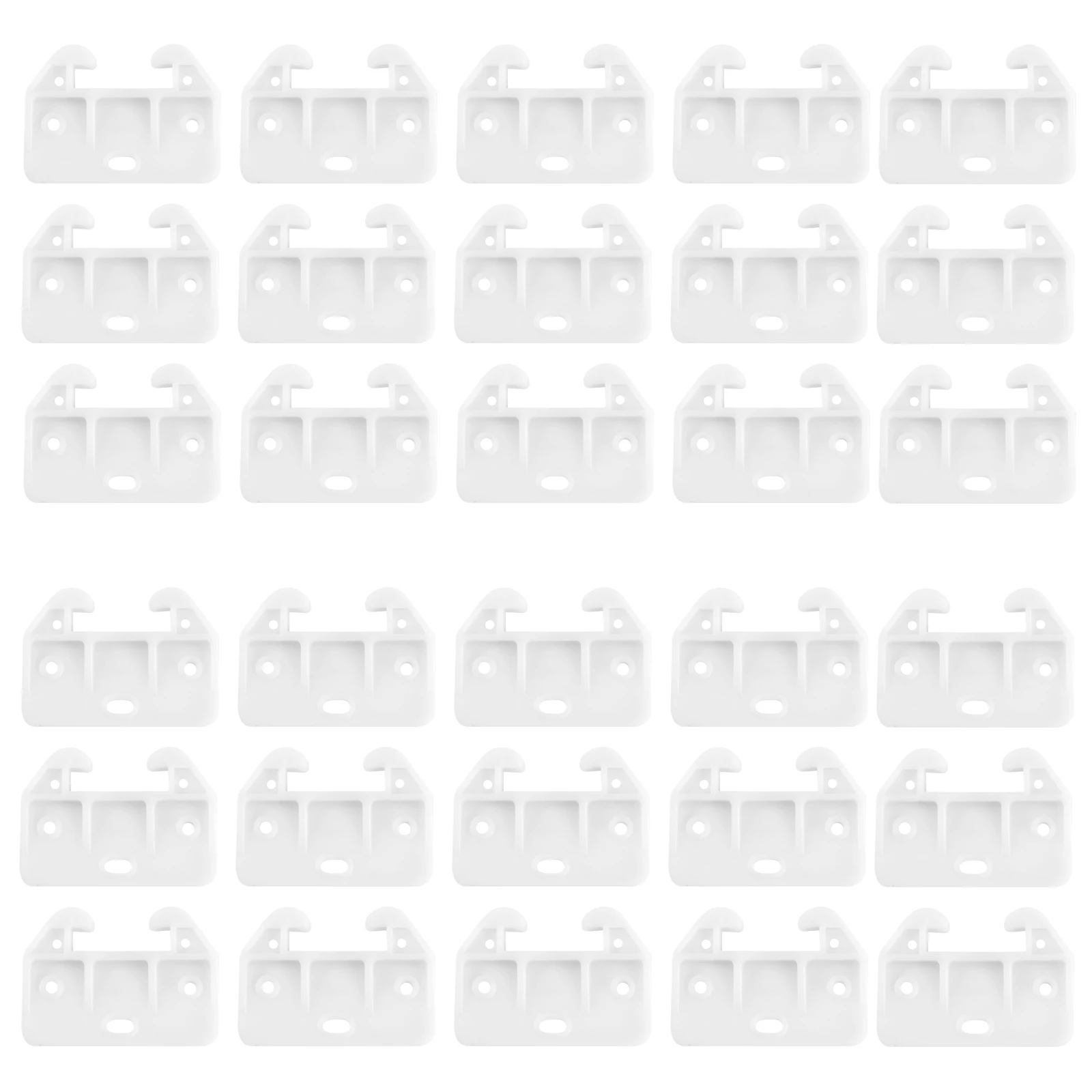 

100pcs Track Guide 7 Hole White Plastic Bracket Replacement Furniture White Drawer Track Guide Hardware Sliding