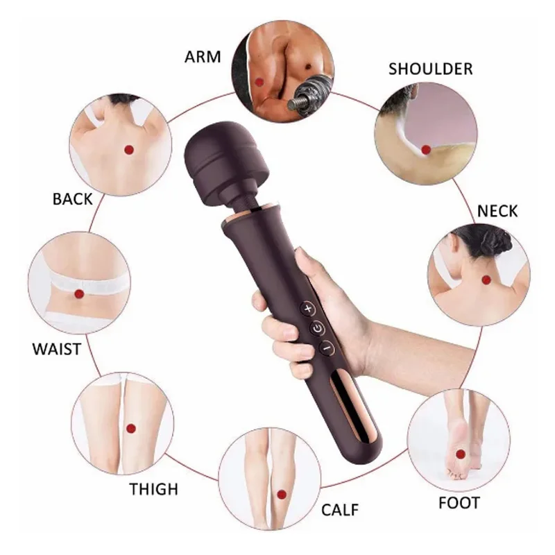 Multi purpose vibrating stick made of silicone material 10 frequency 5-speed massage stick waterproof and silent USB charging