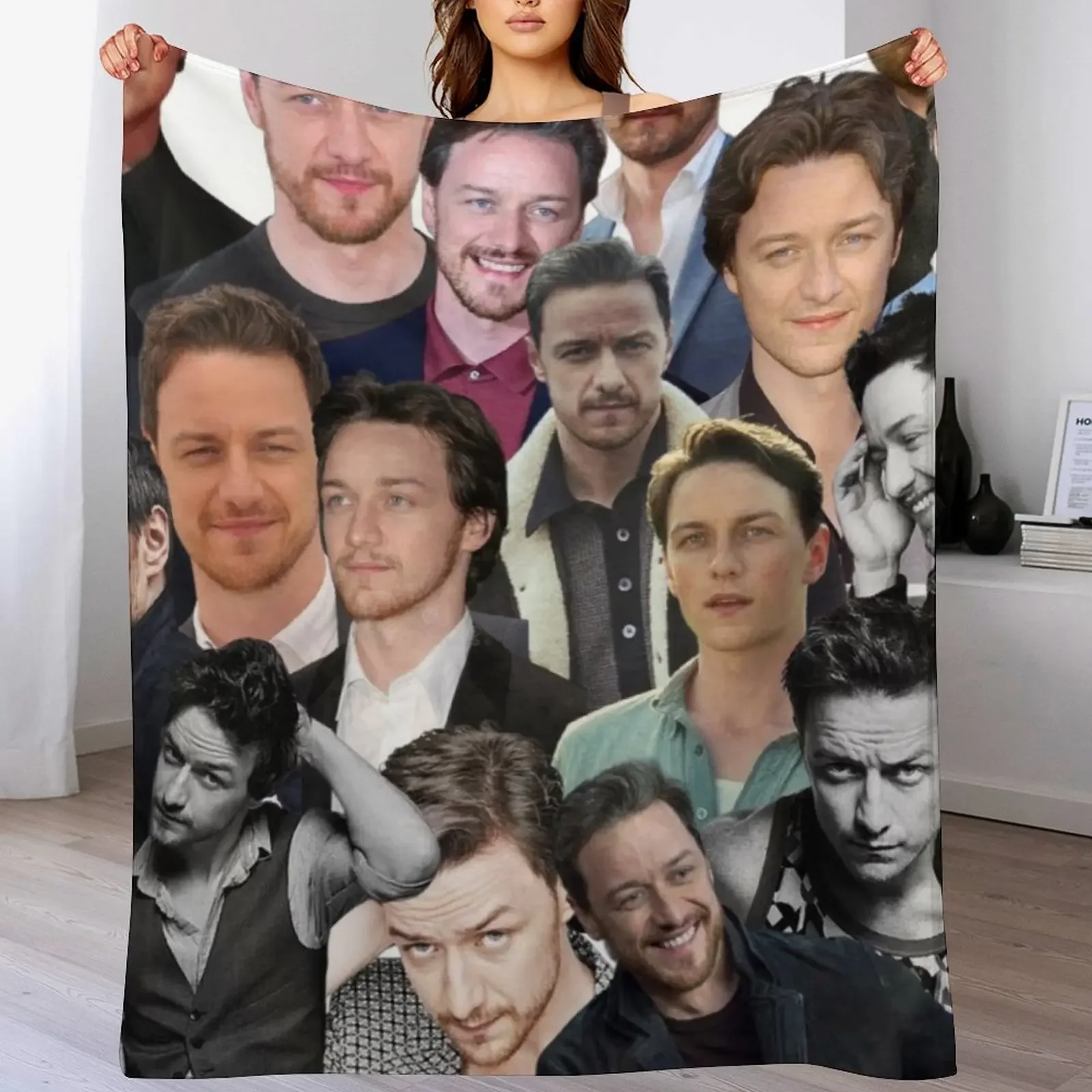 

James McAvoy photo collage Throw Blanket manga Sofa Throw Blankets For Sofas Soft Plush Plaid Blankets