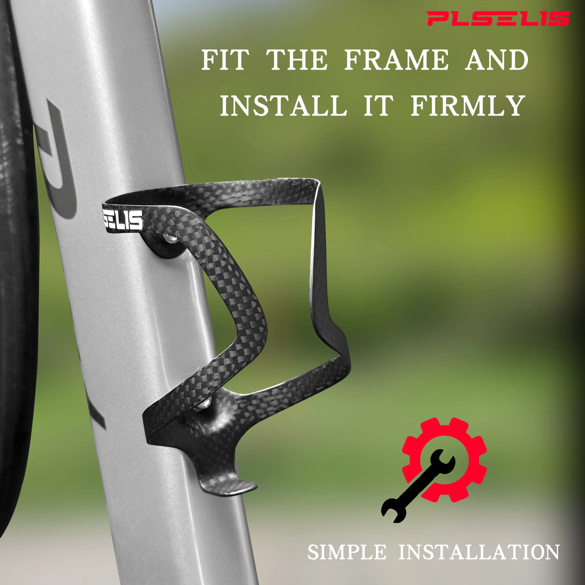 PLSELIS 로드 바이크 물병 홀더, 카본 파이버 일체형 물병 홀더, 자전거 초경량 물병 홀더