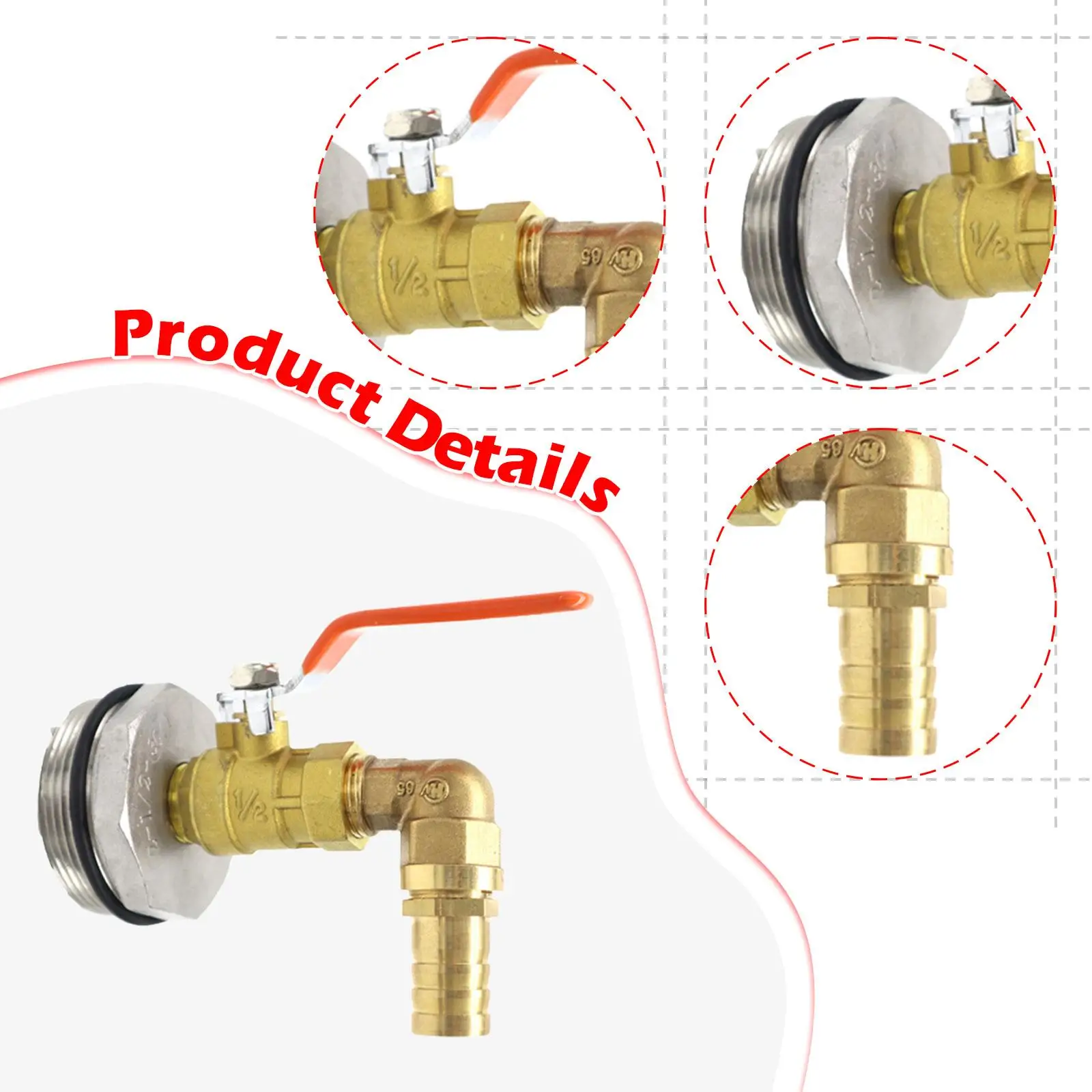 Barrel Faucet Brass Spigot with Seal and Tape Smooth Operation Flow Control for