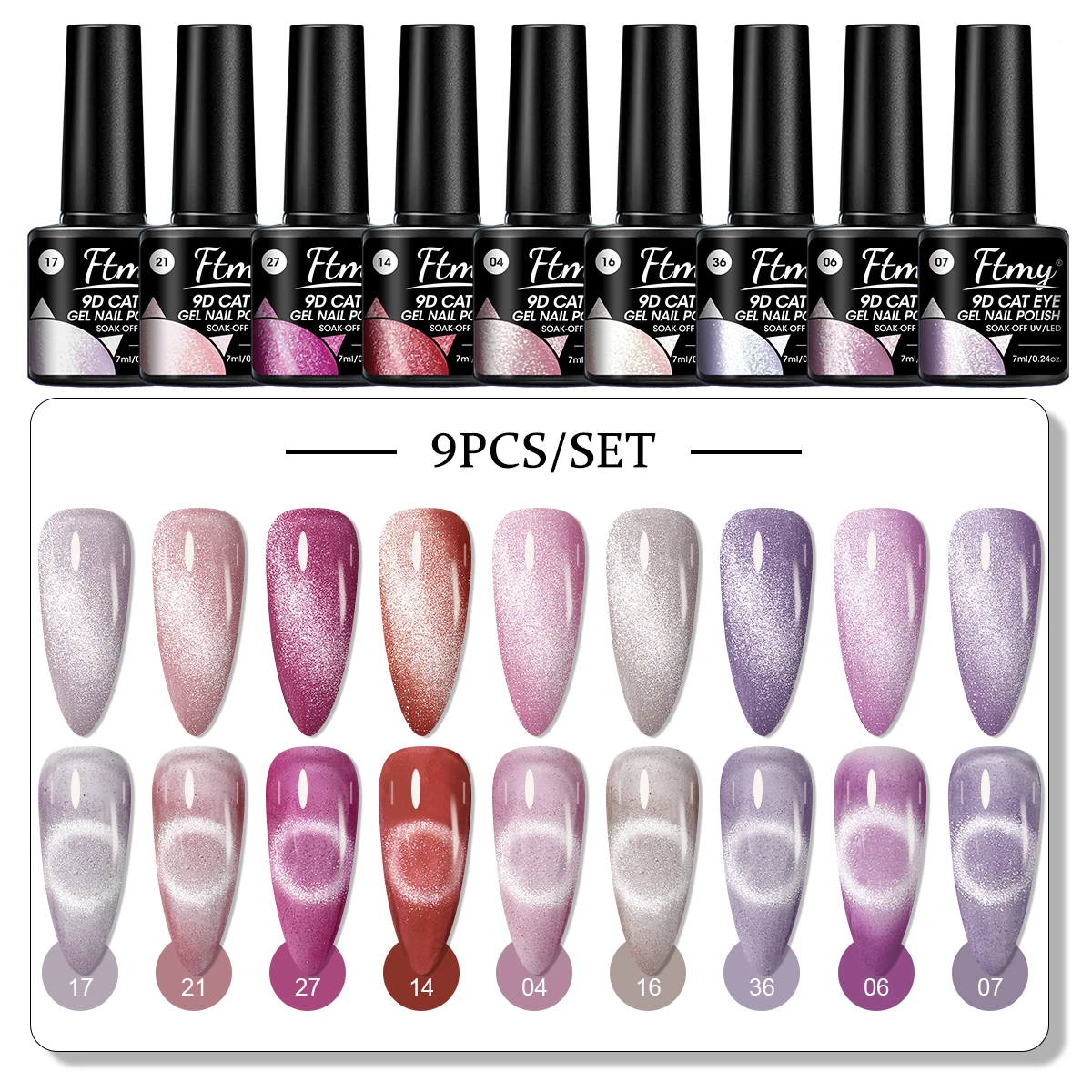 

9-piece gel nail polish set, toenail gel nail polish set collectible gift for women, DIY home salon nail art, long-lasting and s