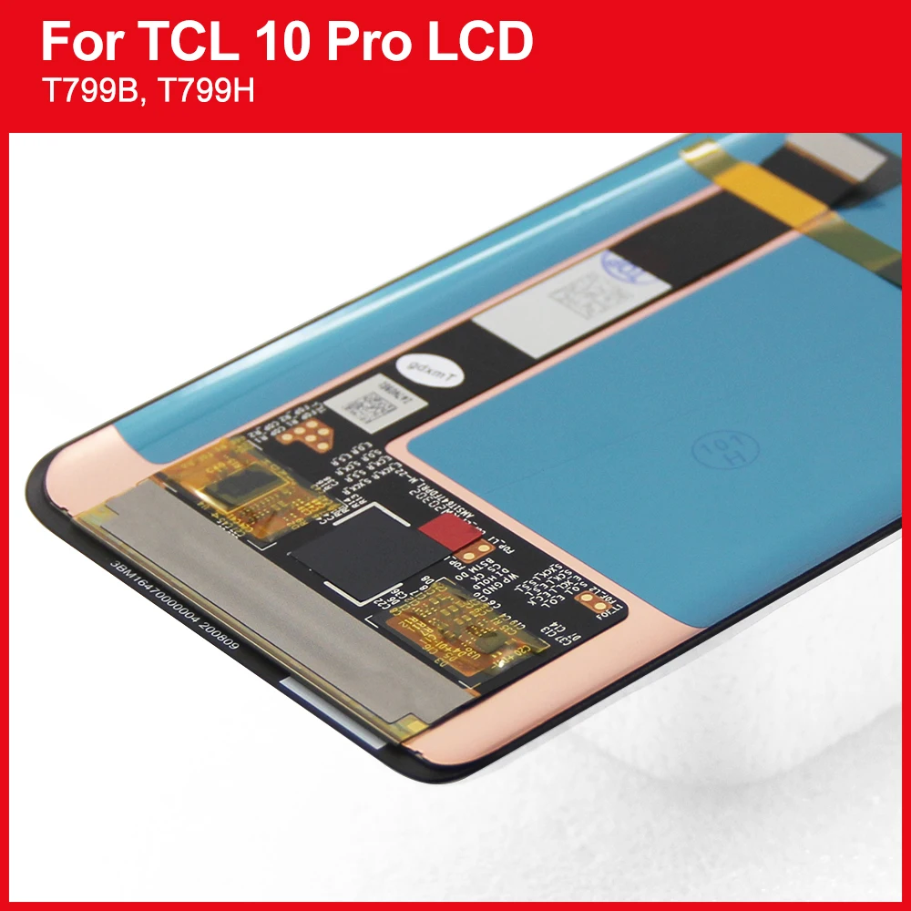 Tela LCD para TCL 10 Pro, Painel de Toque, Substituição do Conjunto Digitador, T799B, T799H, 10 Plus, Novo