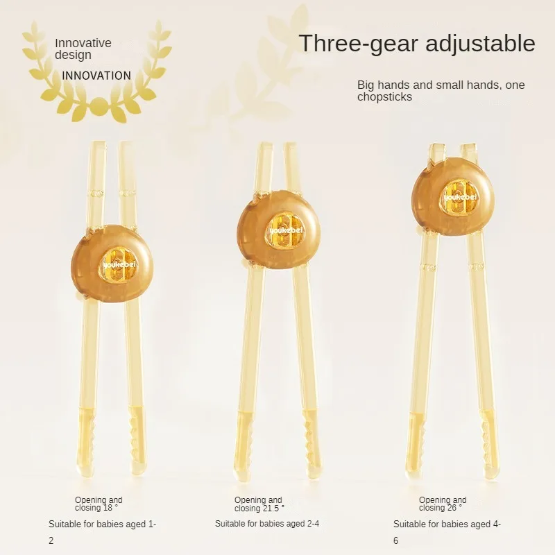 

Детские тренировочные палочки для еды от 1 до 6 лет, PPSU, регулируемые кольца на палец, поддержка большого пальца, двухступенчатое самостоятельное кормление, без BPA, двойная рука