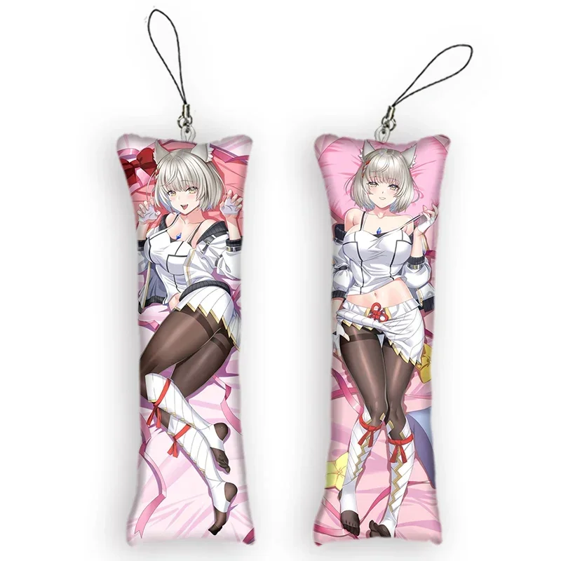 

Fashion4x12cmKawaii Dakimakura Mini Keychain Xenoblade Chronicles Double Sided Print Pendant Cute Mio Anime Keychain Otaku Gift