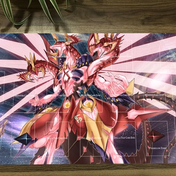 YuGiOh 네오 갤럭시 아이즈 프라임 포톤 드래곤 TCG CCG 매트, 트레이딩 카드 게임 매트, 테이블 플레이매트, 게임 플레이 매트, 마우스 패드, 60x35cm 가방 