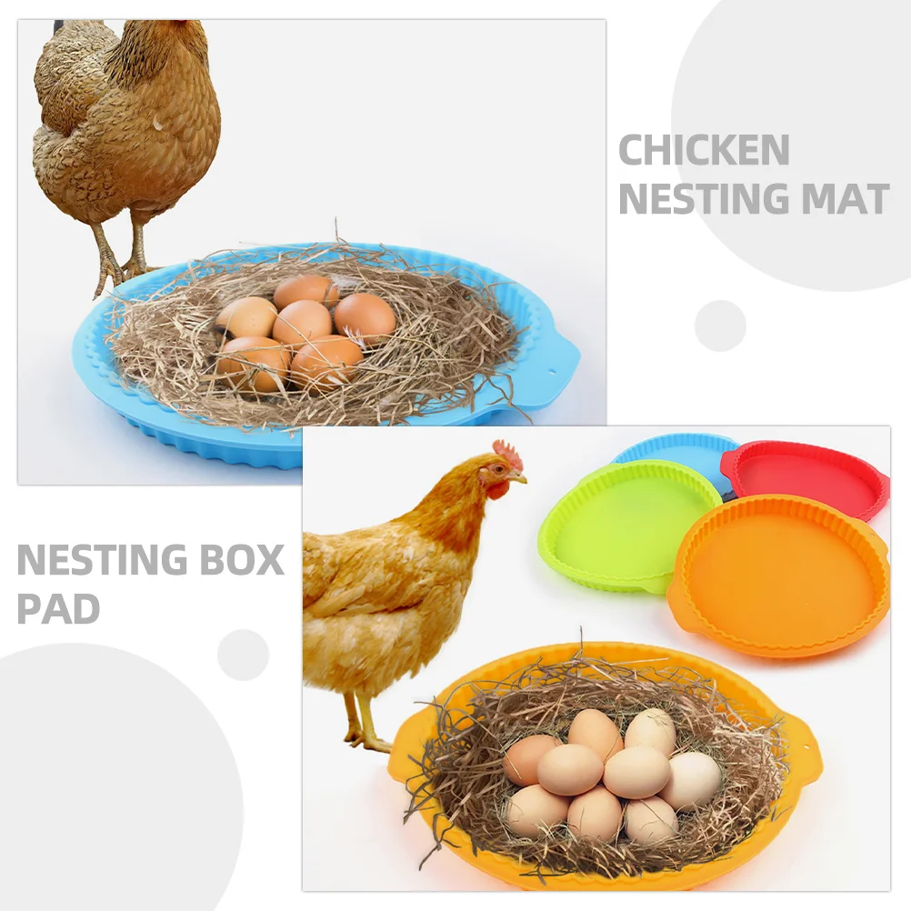 

2Pcs Silicone Chicken Nesting Pads Reusable Nesting Box Liners Lightweight Washable Egg Laying Pads Chicken Coop Bedding Mat