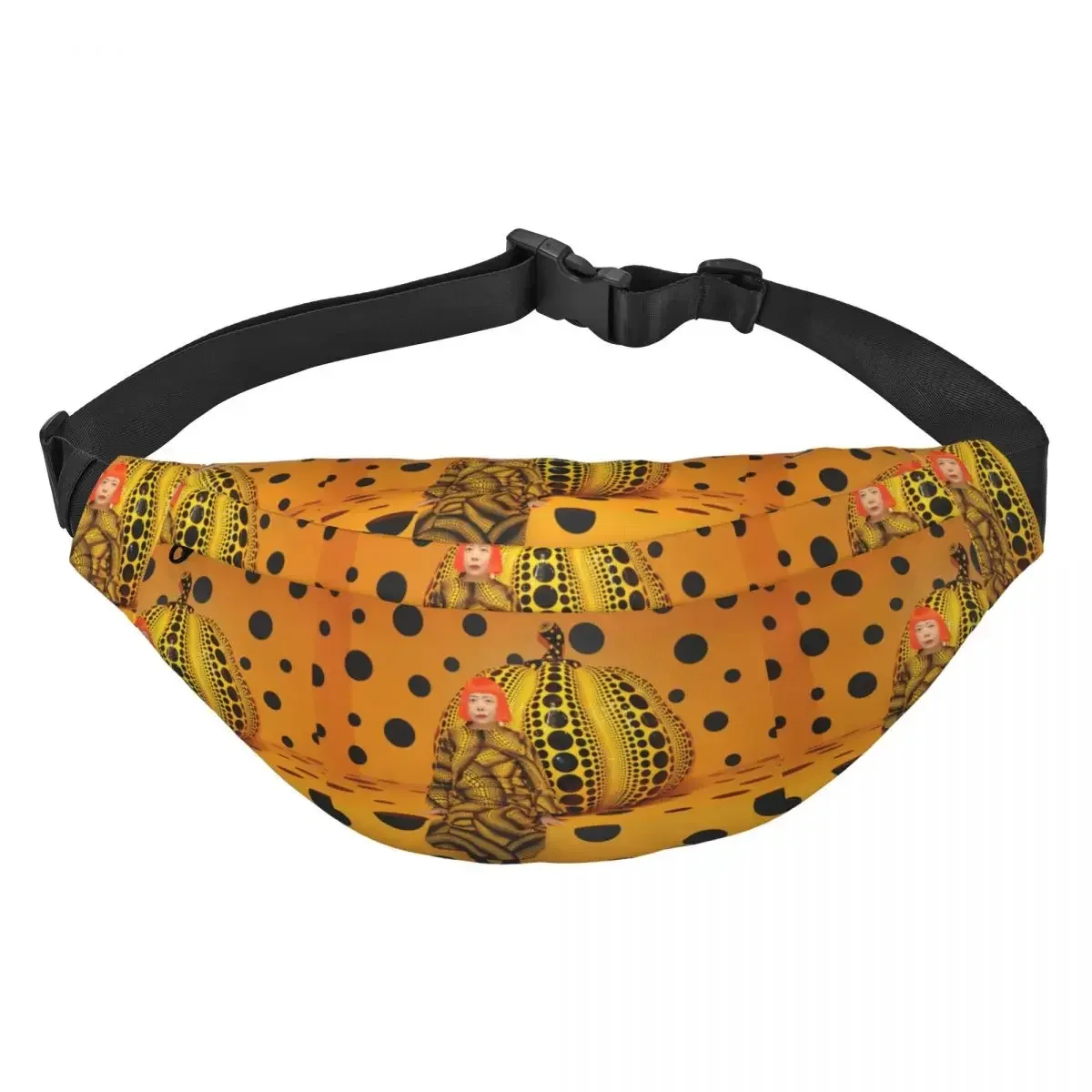 Pink Polka Dot Yayoi Kusama Abstract Art Pumpkin marsupio Sling Crossbody marsupio per telefono da viaggio Money Pouch