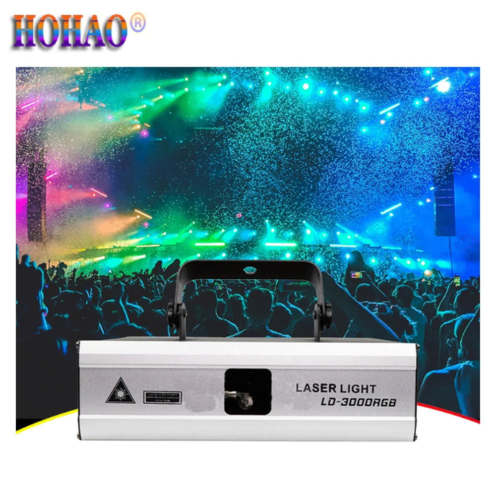 3W ILDA 3D RGB Animation Laser Light Wedding DJ Disco Professional Beam Lighting DMX512 Club Party  Beam Laser's Scanning Show