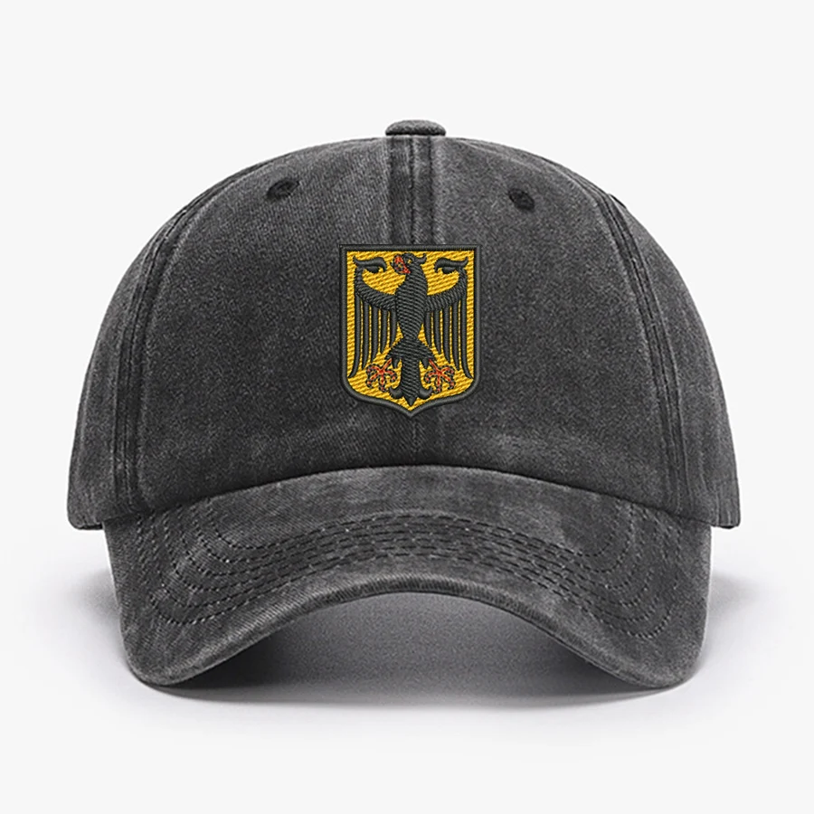 Deutschland Germany Coat Of Arms Shield Embroidery Vintage Men Baseball Caps Women Soft Cotton Washed Soft Dad Cap Hats