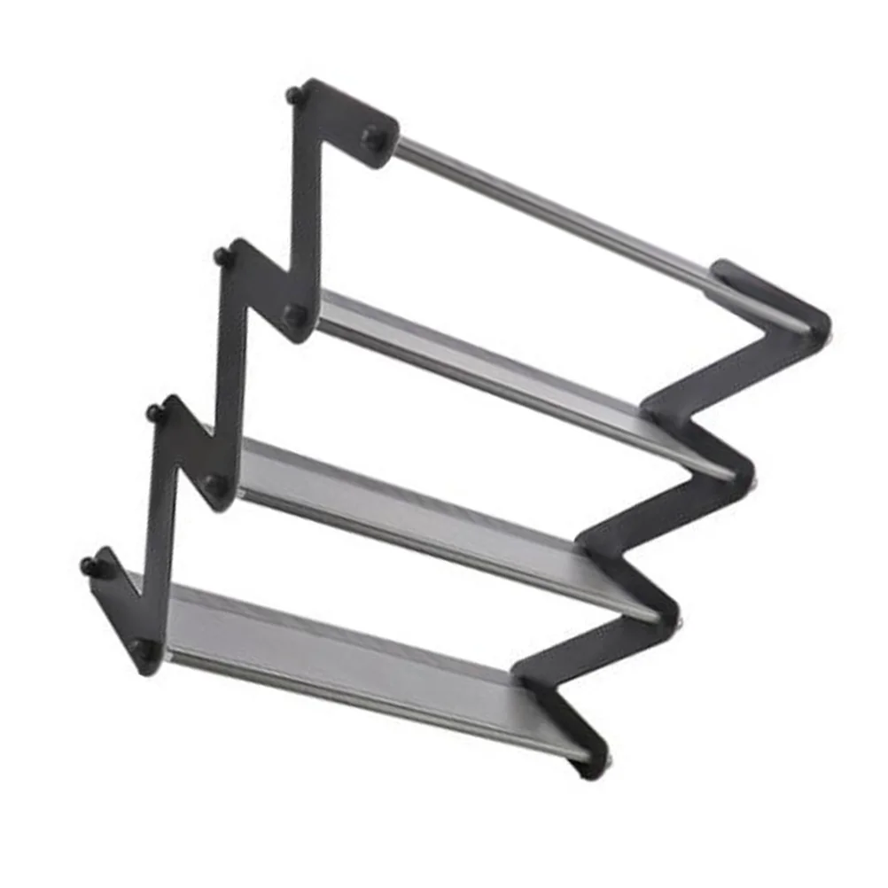 1Pcs Layered Shelf Dark Grey Plastic Shoes Storage Rack for Kitchen Pot Storage Rack Home Organization Solution