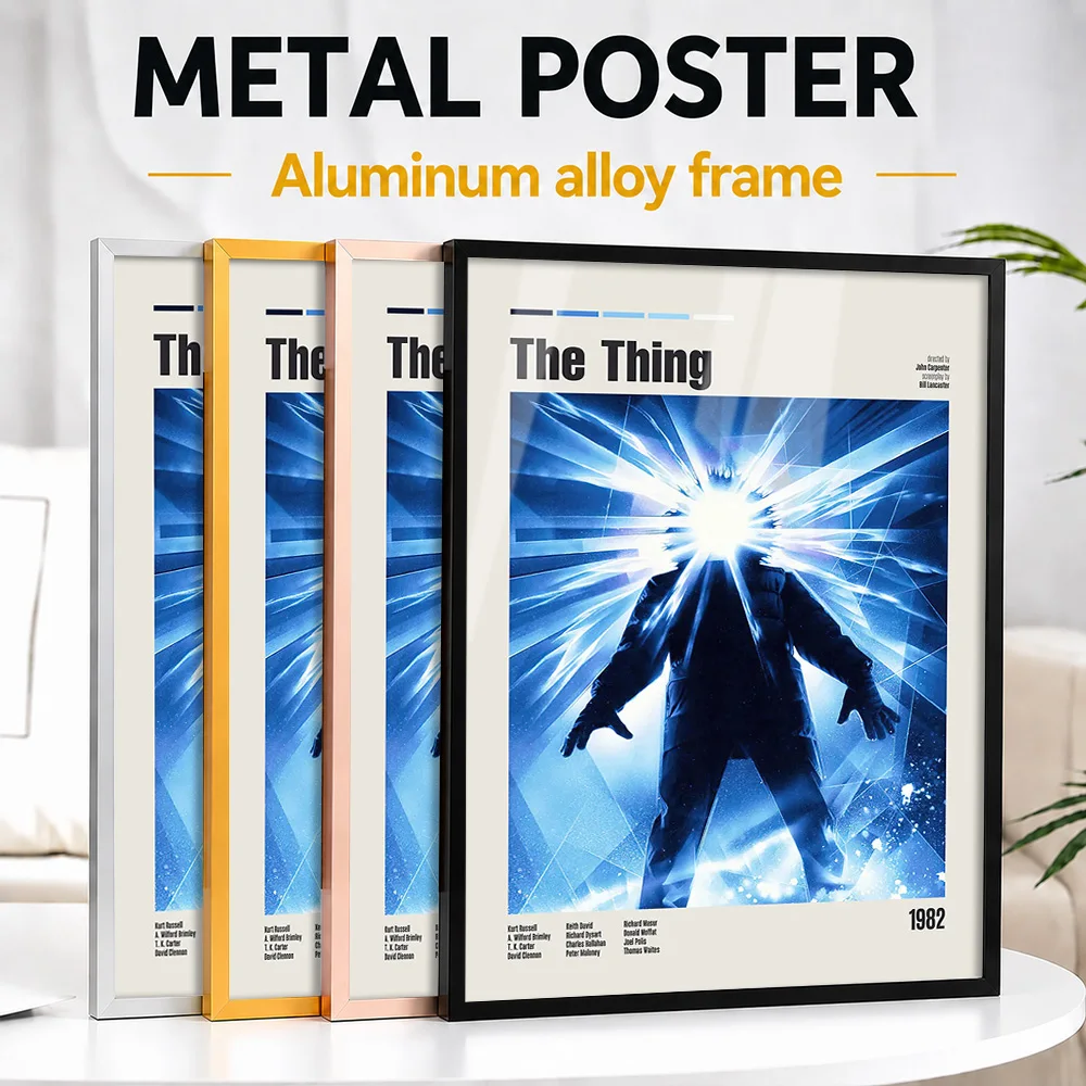 The Thing Movie Framed Aluminum Metal Poster Customized Screen Tribute Wall Art Designed For Home Theater And Collector Gift