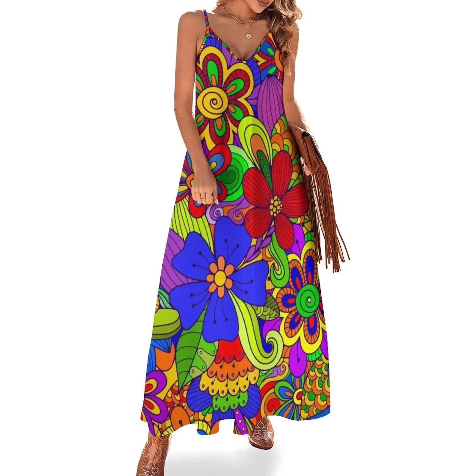 

Beautiful Flower Power Colorful Graphic Design Sleeveless Dress dresses with long sleeves luxury dresses Dress