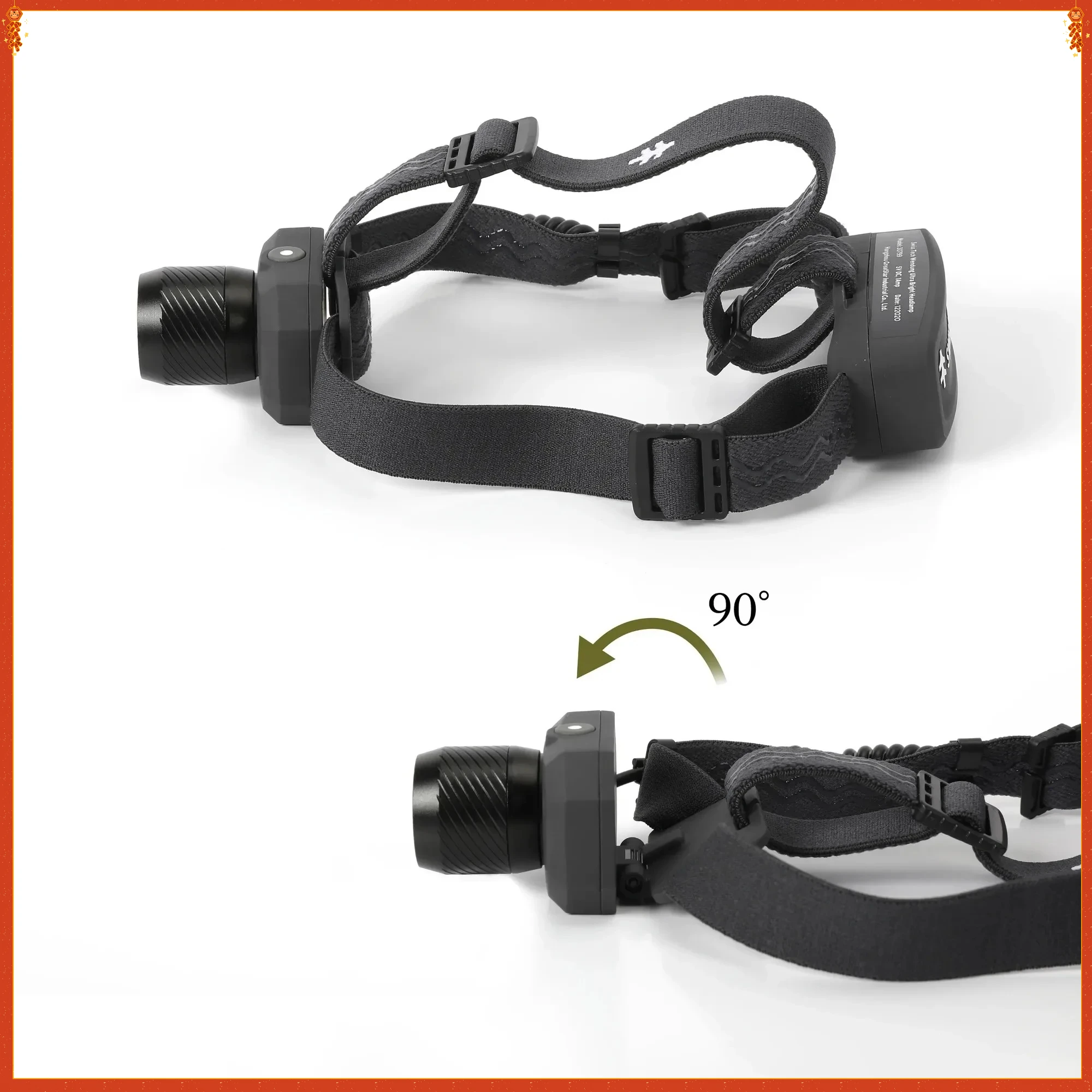 

Перезаряжаемый светодиодный налобный фонарь 500 люмен, защита от атмосферных воздействий IPX4 с УФ-трекером крови для охоты и использования на открытом воздухе