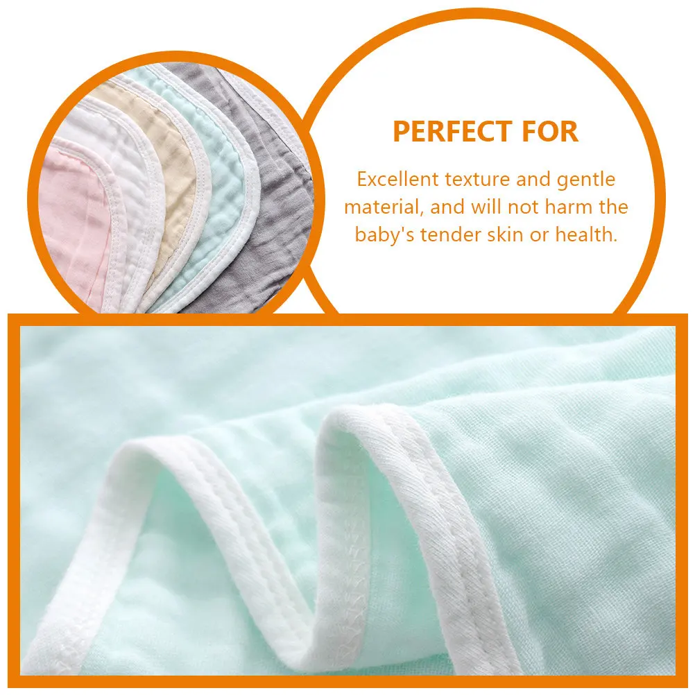 

5 шт. хлопковых полотенец для отрыжки для новорожденных, младенцев и малышей, впитывающие слюну, моющиеся, для защиты во время еды, одеяла для отрыжки