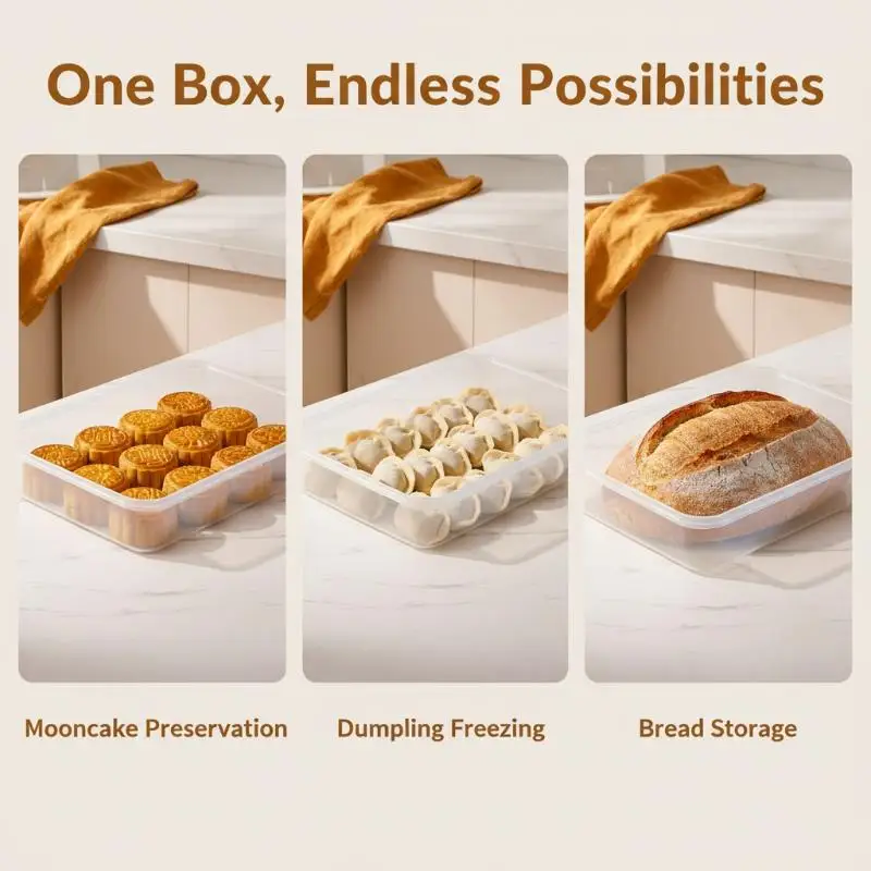 Plastic Multi Compartment Stackable Freezer Storage: Containers Homemade Lava Mooncake Pastry