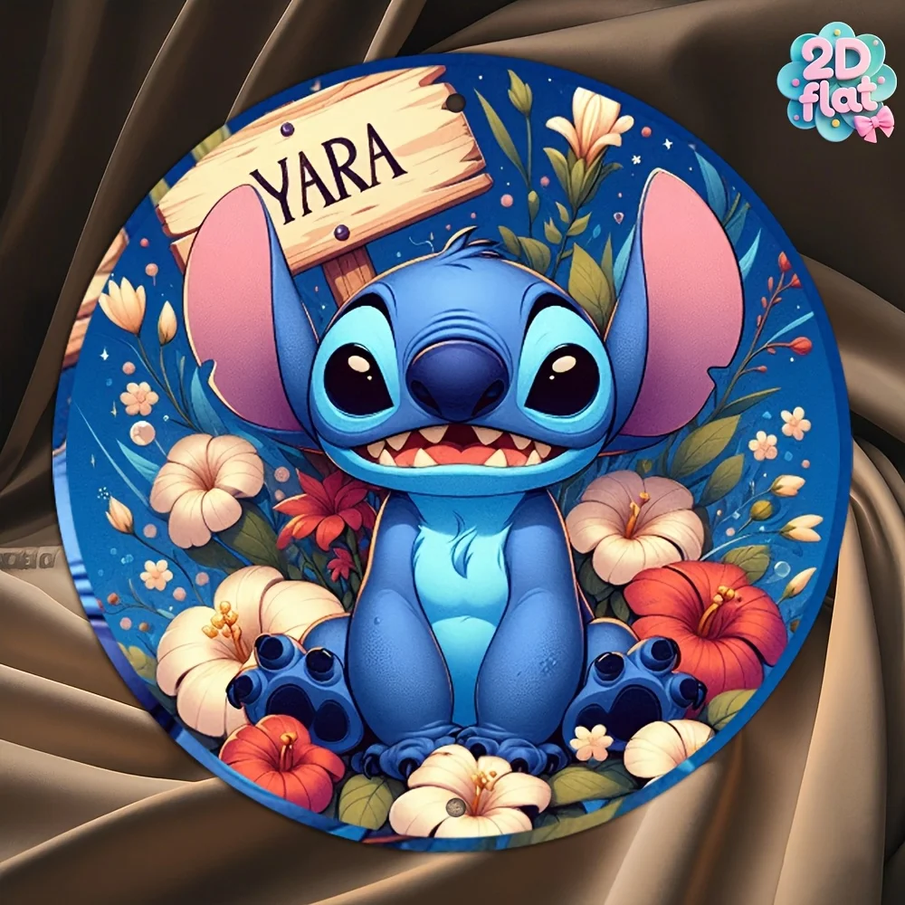 قطعة واحدة من لافتة فنية جدارية معدنية مستديرة - تصميم زهور نابضة بالحياة، ديكور منزلي متين من الألومنيوم للجدار أو الطاولة، عيد ميلاد مثالي