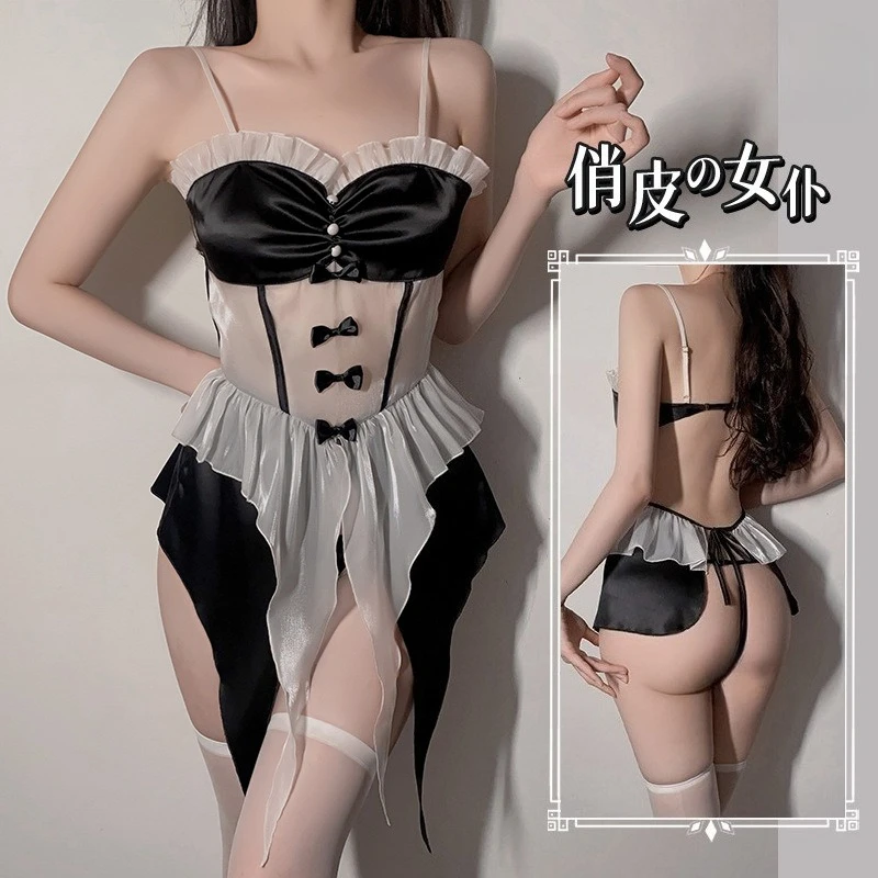 

Женское сексуальное платье горничной, униформа, костюмы для косплея, эротические наряды для секса, мини-платья с открытыми бедрами, экзотические ролевые игры для взрослых, Babydoll