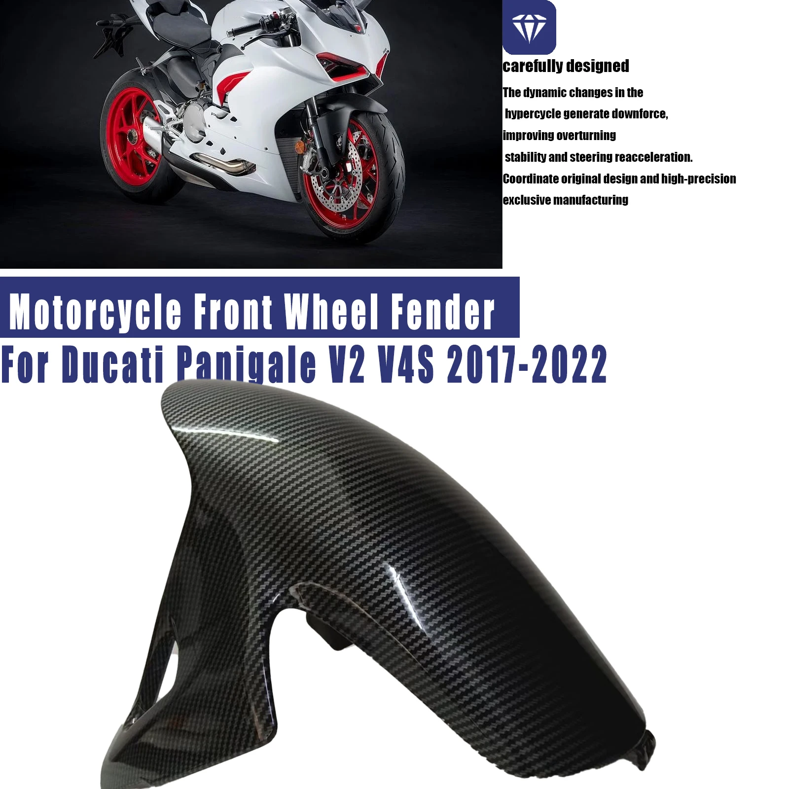 

Motorcycle Mudguard Front Tire Fender Fairings For Ducati Panigale V2 V4S 2017-2022 Accessories ABS Carbon Fiber