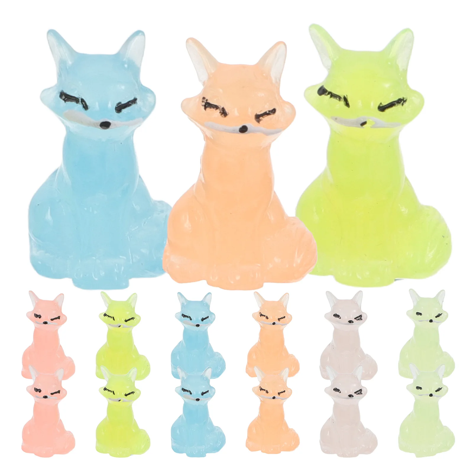 

Glow in the s Luminous Resin Mini Animal Ornament Desktop Cute Figure Micro Garden Accessories Night Light