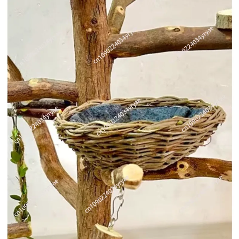 Parrot Station Stand Tree Branch Bird Floor-to-ceiling Training Log Xuanfeng  Pole Platform Swing Cage