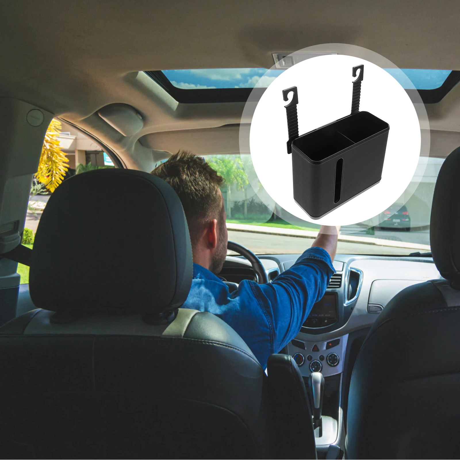 

Car Seat Back Storage Box Garbage Bin Tissue Waste Rubbish Automotive Cans