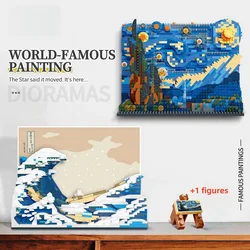 DIY Creative Art Van Gogh Paintings The Starry Night The Great Wave of Kanagawa Micro Building Blocks Brick Toys Gifts For Kids