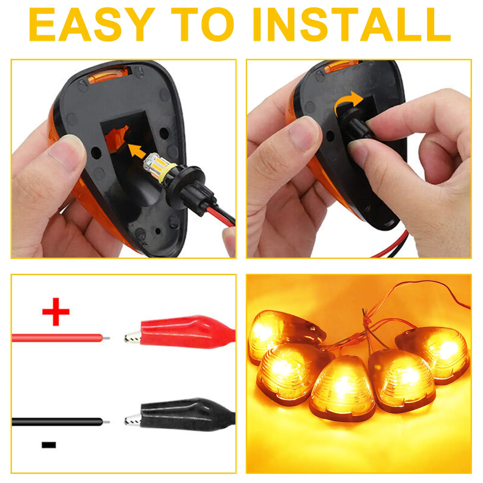 Imagem -04 - Luzes de Corrida para Ford Cab Roof Marker Top Clearance Lights Super Duty Pickup Trucks 10led F250 F350 F450 F550 F750 Pcs