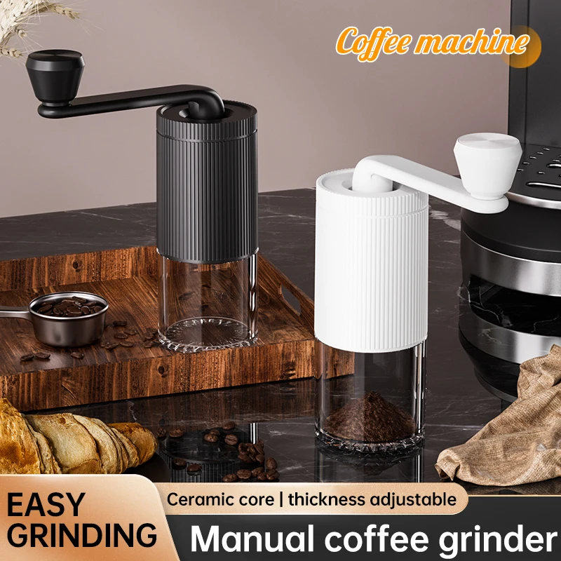 Molinillo de café con manivela, Mini molinillo portátil, multifuncional, para oficina, exterior, ajustable, máquina de café gruesa y fina