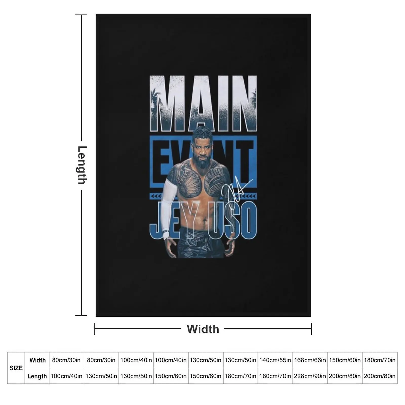 Main Event Wrestler Throw Blanket couch cozy soft plush fuzzy picnic outdoor blanket