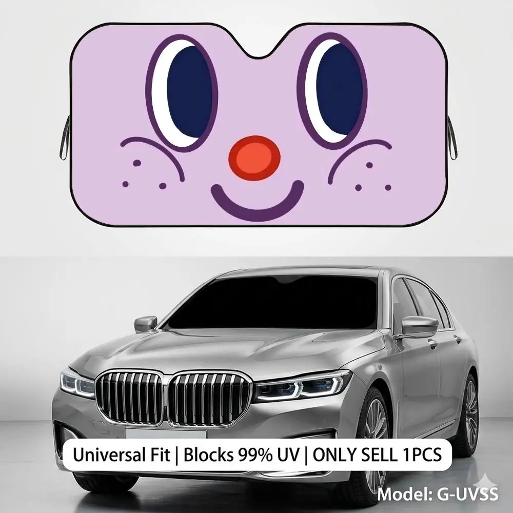 

Color Cartoon EYE Reusable Double-Sided Windshield Sun Visor UV Block Portable Heat Shield Cover