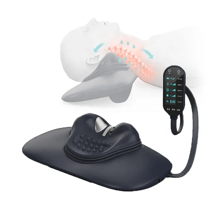 

Inflatable Cervical Traction Device EMS Infrared Heating Therapy Neck Shoulder Pain Neck Stretcher Massage Pillow With Remote