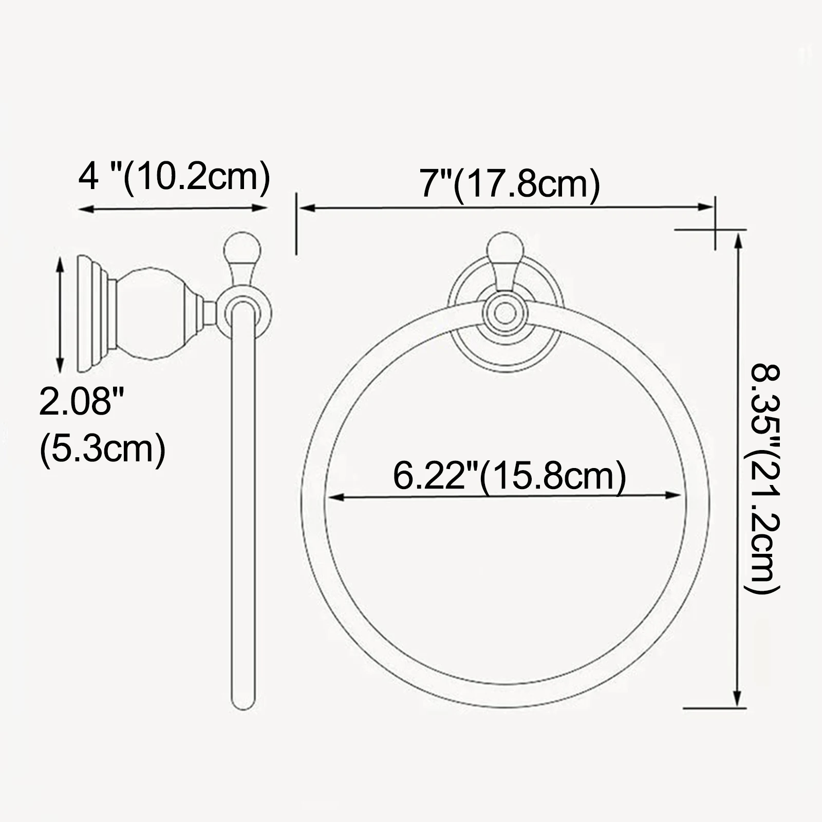 

For Crystal Holder Towel Ring For Bathroom Wall Mounted 17.5 Cm For Home Garden Improvement Hardware Fixtures