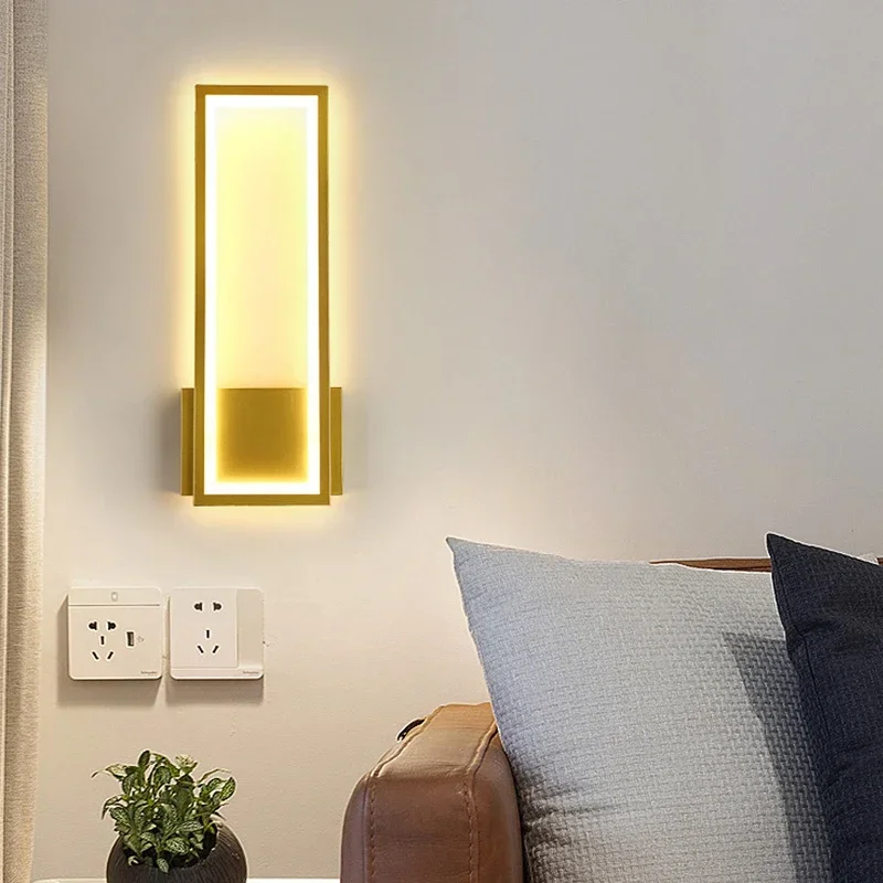 Nordic LED Wall Lamp Indoor Fixture  27W Modern Minimalist Wall Sconce Lights Living Room Bedroom Bedside Indoor Decoration