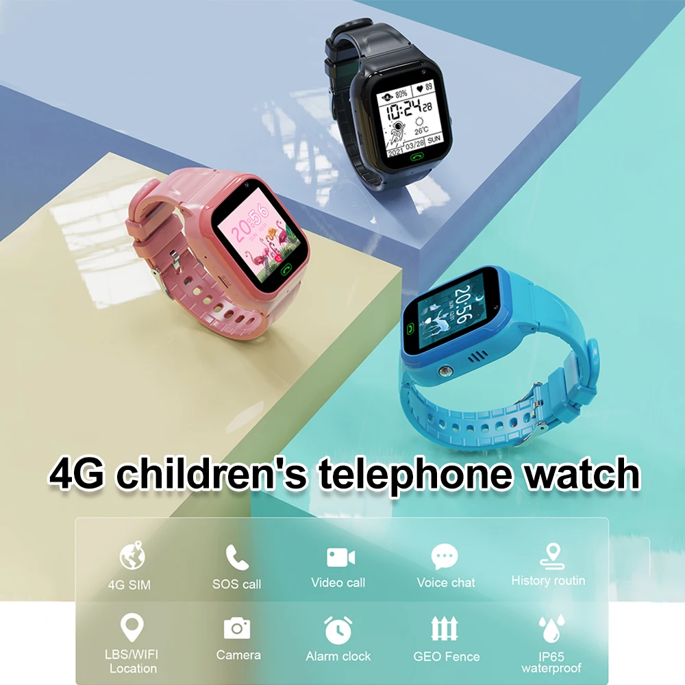 kids 4G Smart watch  HD Camera Support sim card call smartwatch IP67 waterproof Wifi LBS real-time network positioning camera