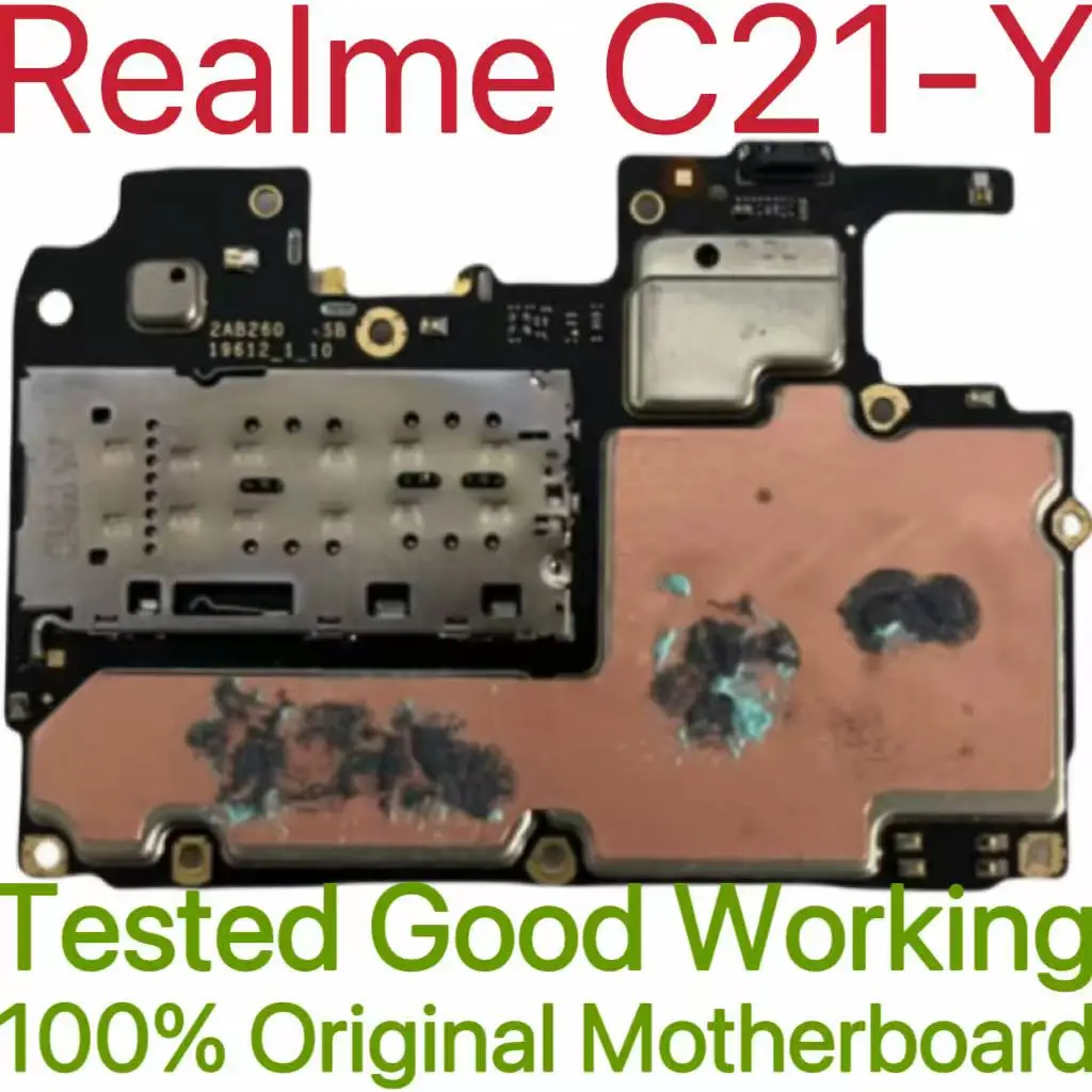 Global Version Original Unlocked Motherboard for Realme C21-Y Tested Circuit Plate Main Logic Board for Realme C21-Y