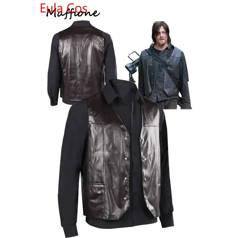 Жилет для косплея Даррил, футболка, костюм, наряды для ТВ, маскировка «Ходячие мертвецы», костюмы для взрослых и мужчин, костюмы для ролевых игр, карнавальная одежда на Хэллоуин