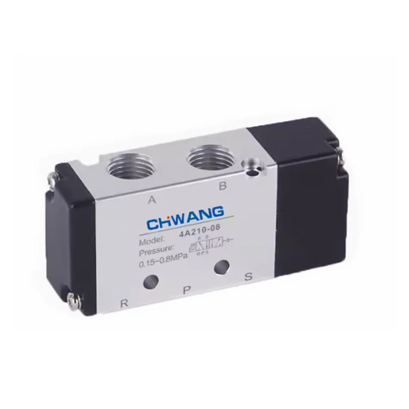 Válvula Solenoide eléctrica única de aire 4A210-08, 5 vías, 2 posiciones, rosca 1/4